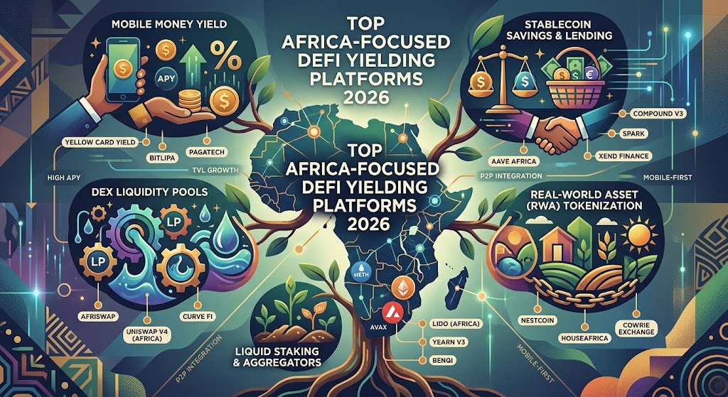 Top 10 Africa-focused DeFi Yield farming platforms in 2026 Image made with Gemini AI